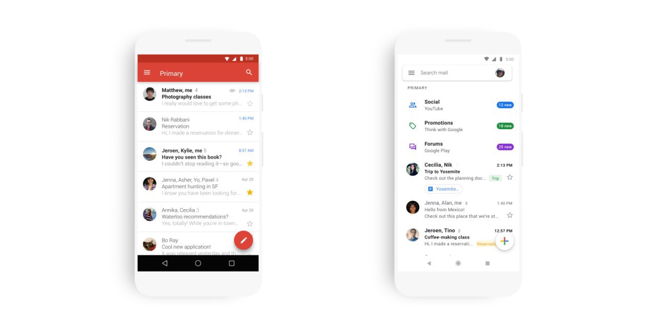 Google Material Theme重新设计推出到适用于iOS的Gmail