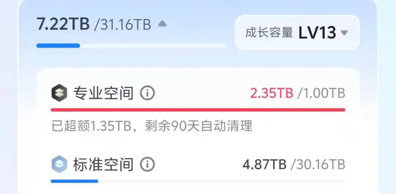 123 云盘调整存储规则:自传空间仅剩 1 TB · 图片 1