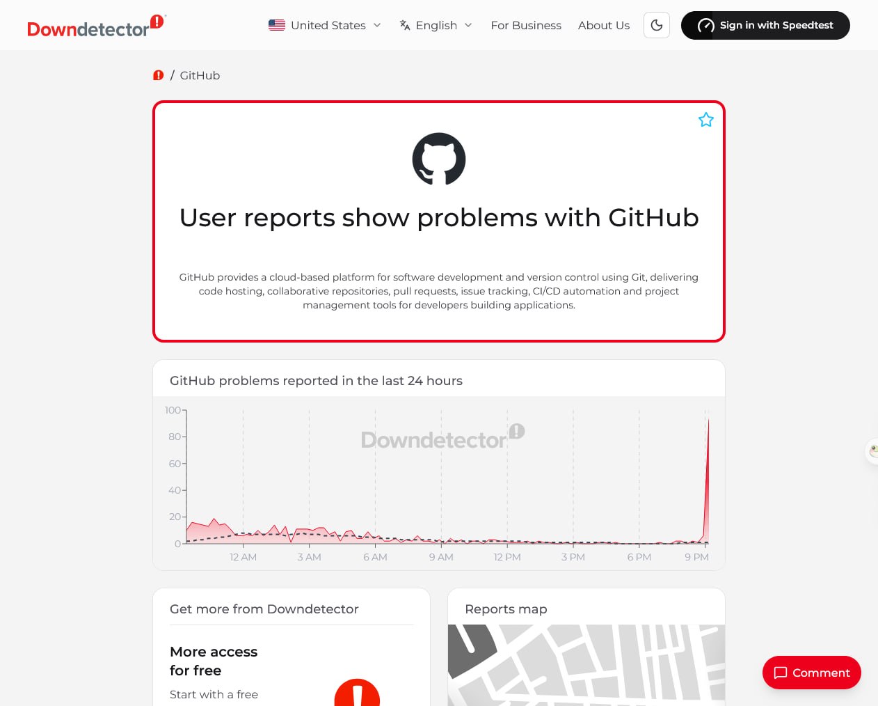 GitHub 亚太地区疑似出现故障