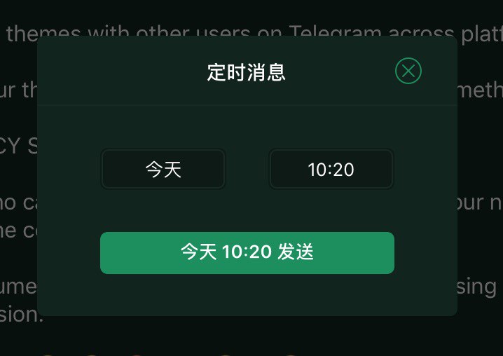 macOS版Telegram更新了--5.7 (180999) Stable! 支持定时消息、自定义主题色、新的隐私选…(图片 3/4)