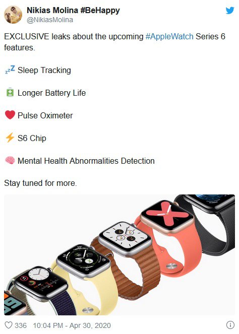 Apple Watch Series 6将增加 心理健康功能,延长电池续航时间,并对现有传感器进行扩展,这样设备可以…