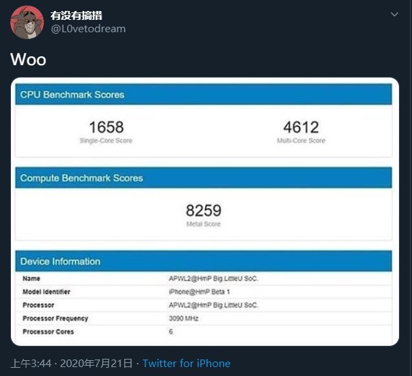 A14 Geekbench跑分泄露,主频达3.1 GHz